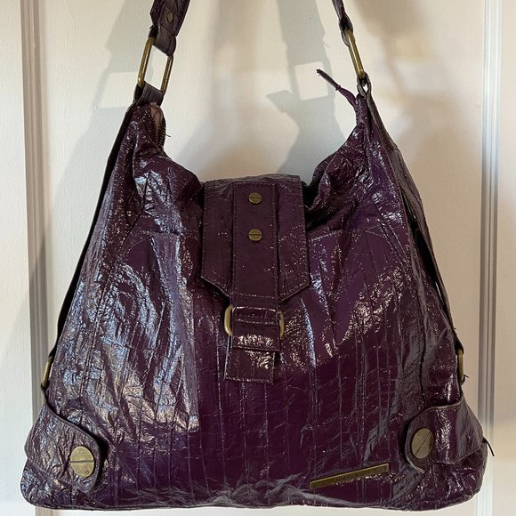 Matt & Nat Vegan Shoulder Bag - Purple with Brass Hardware - Picture 1 of 5